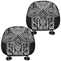 Black And White Hamsa Print Car Headrest Covers