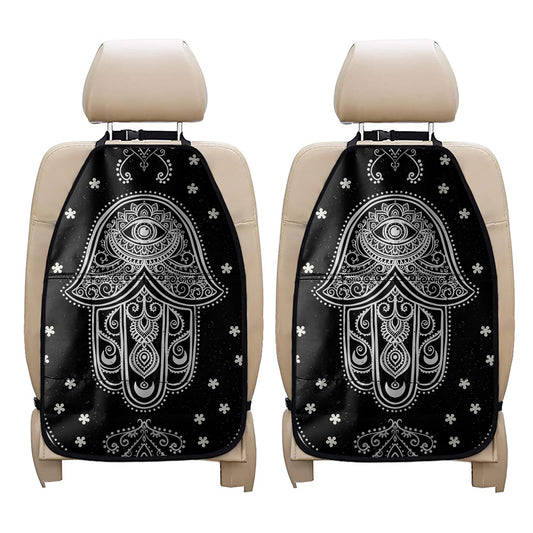 Black And White Hamsa Print Car Seat Organizers