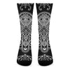 Black And White Hamsa Print Crew Socks