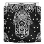 Black And White Hamsa Print Duvet Cover Bedding Set