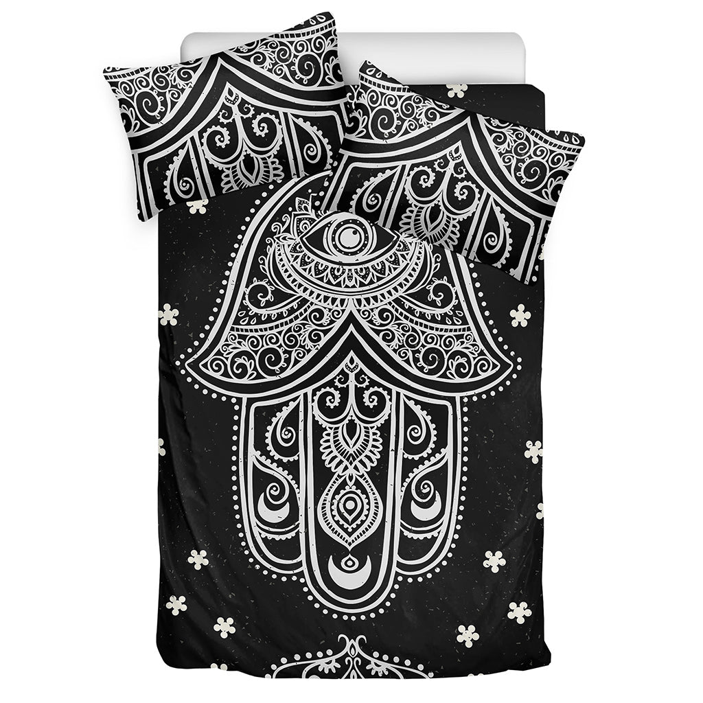 Black And White Hamsa Print Duvet Cover Bedding Set