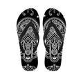 Black And White Hamsa Print Flip Flops