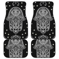 Black And White Hamsa Print Front and Back Car Floor Mats