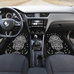 Black And White Hamsa Print Front and Back Car Floor Mats