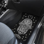 Black And White Hamsa Print Front and Back Car Floor Mats