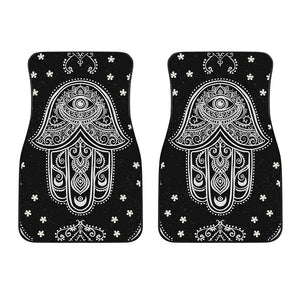 Black And White Hamsa Print Front Car Floor Mats