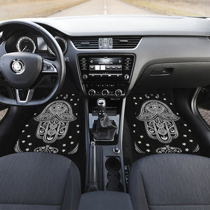 Black And White Hamsa Print Front Car Floor Mats