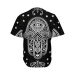 Black And White Hamsa Print Men's Baseball Jersey