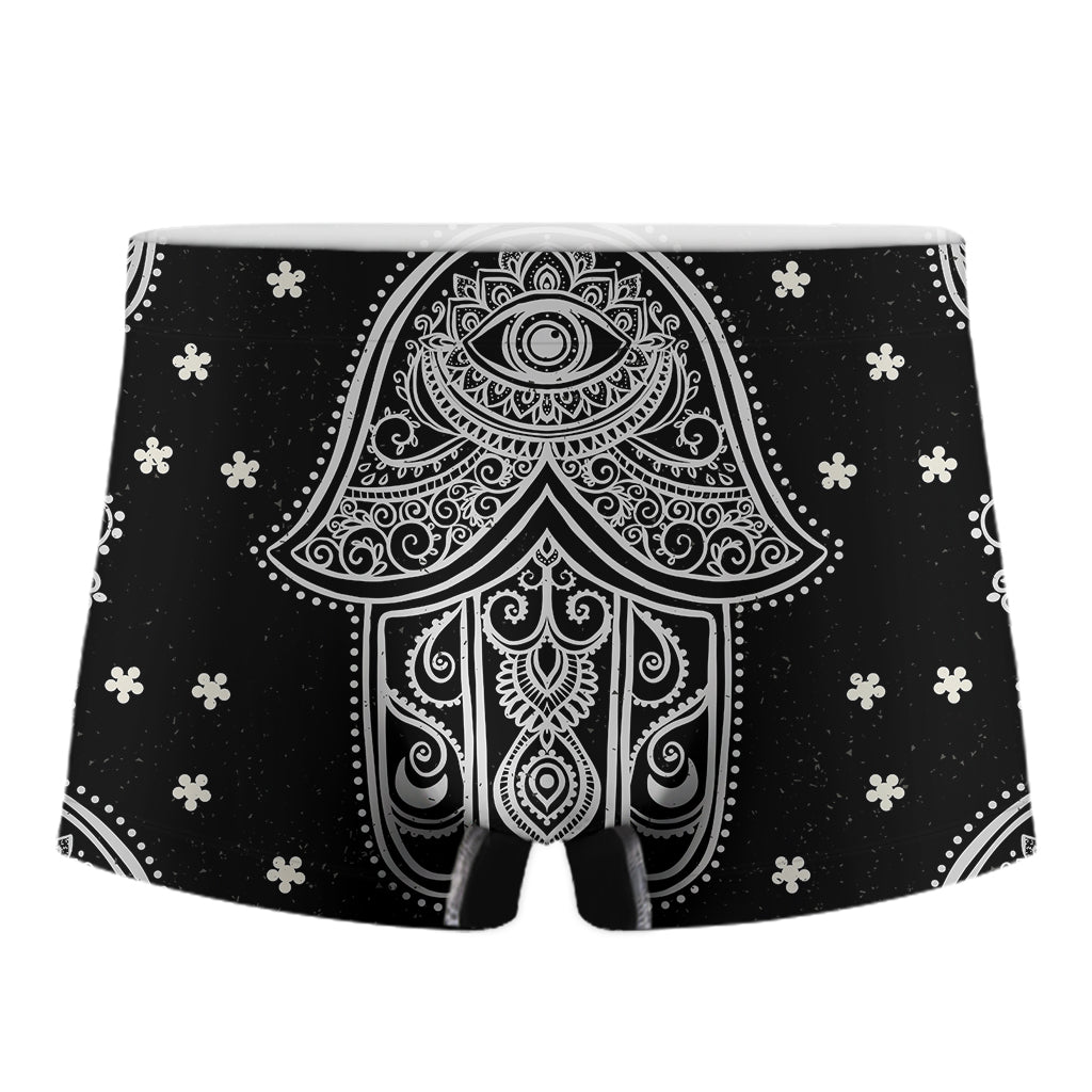 Black And White Hamsa Print Men's Boxer Briefs