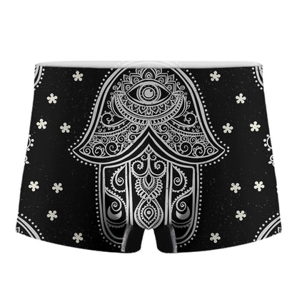 Black And White Hamsa Print Men's Boxer Briefs
