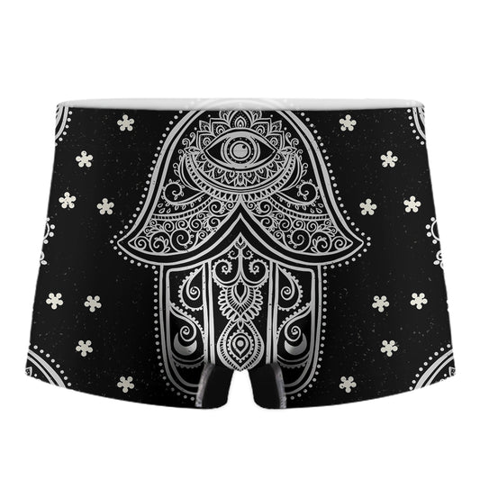 Black And White Hamsa Print Men's Boxer Briefs