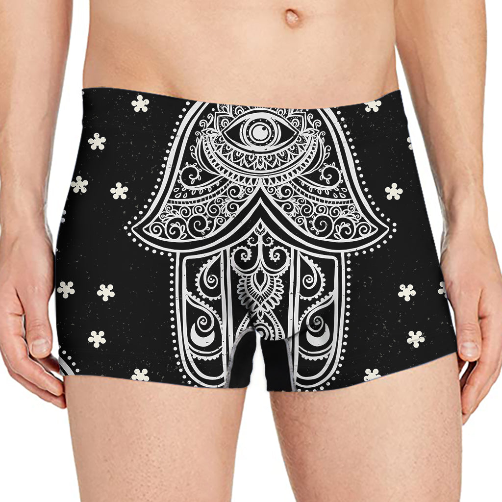 Black And White Hamsa Print Men's Boxer Briefs