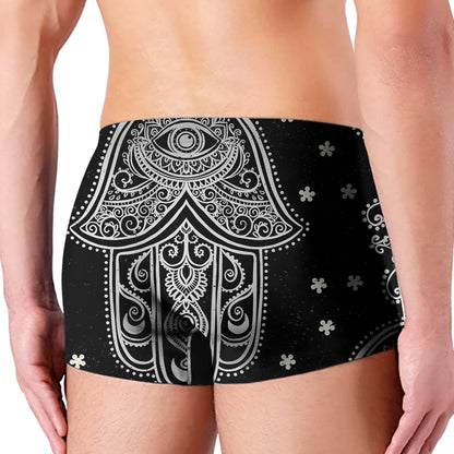 Black And White Hamsa Print Men's Boxer Briefs