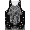 Black And White Hamsa Print Men's Tank Top
