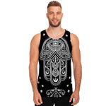 Black And White Hamsa Print Men's Tank Top