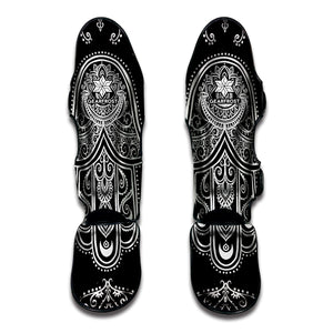 Black And White Hamsa Print Muay Thai Shin Guard