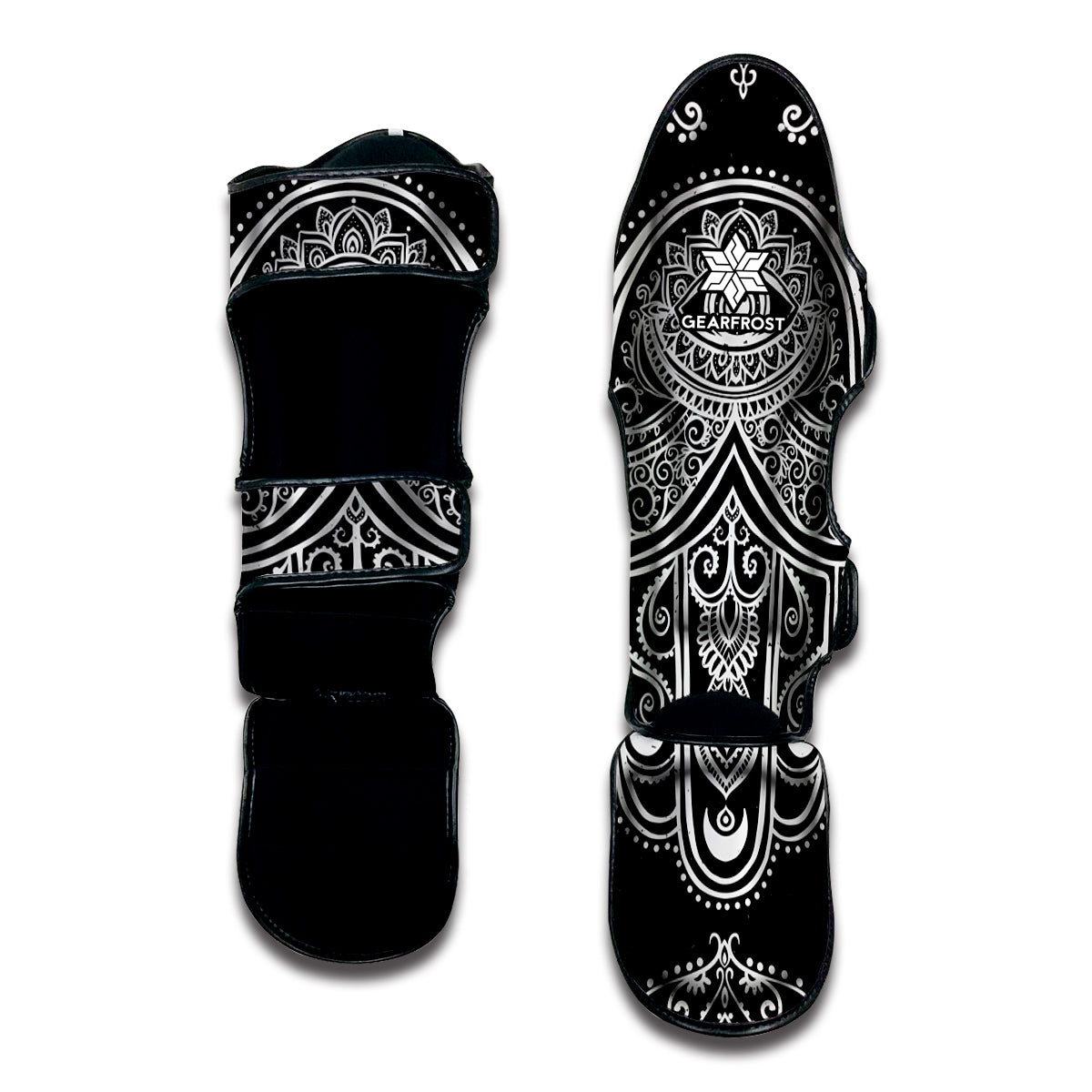 Black And White Hamsa Print Muay Thai Shin Guard