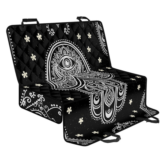 Black And White Hamsa Print Pet Car Back Seat Cover