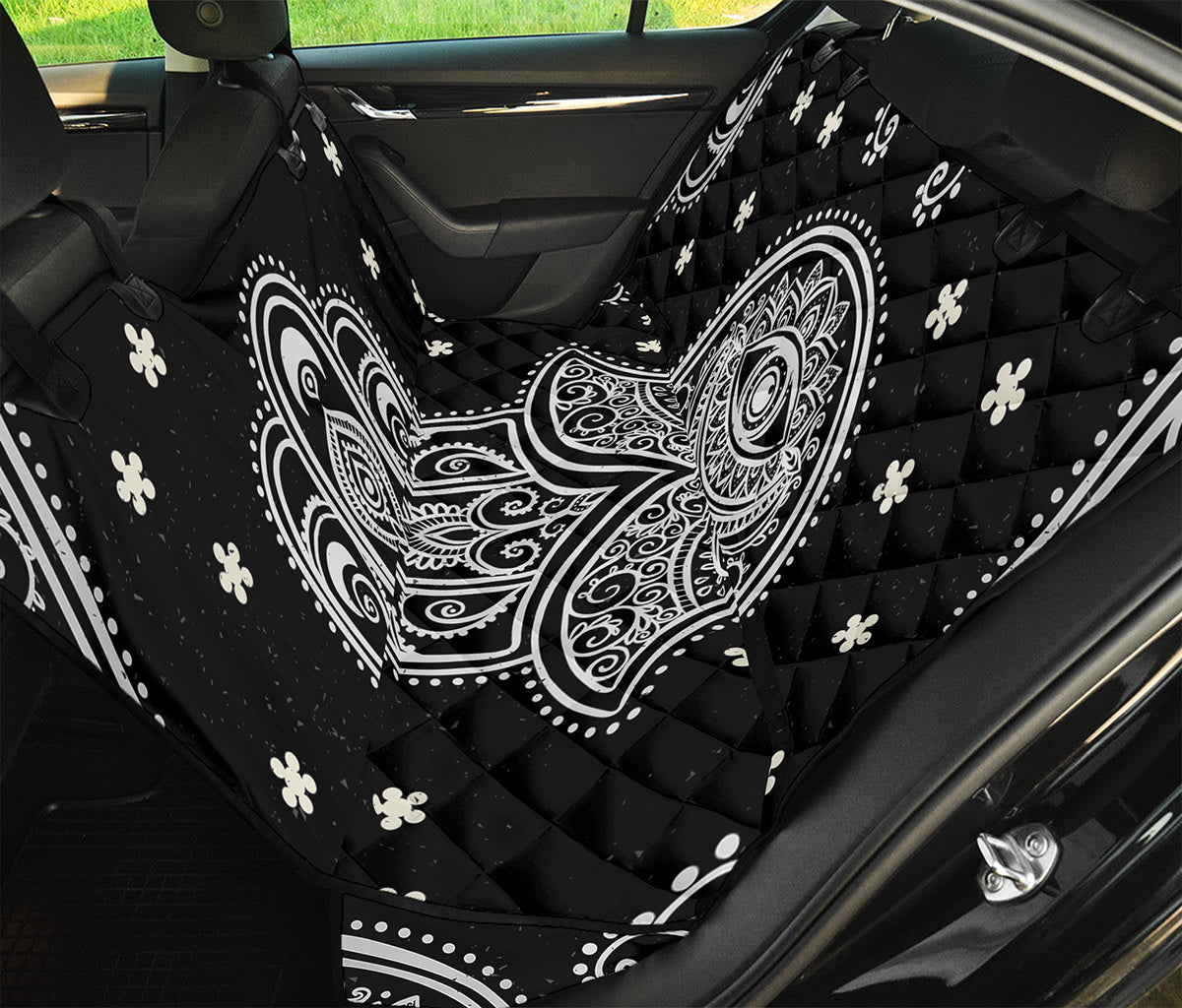 Black And White Hamsa Print Pet Car Back Seat Cover