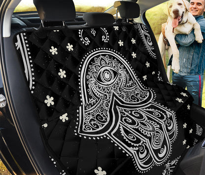 Black And White Hamsa Print Pet Car Back Seat Cover