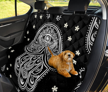 Black And White Hamsa Print Pet Car Back Seat Cover