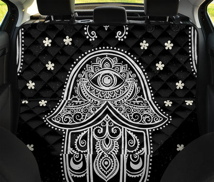Black And White Hamsa Print Pet Car Back Seat Cover
