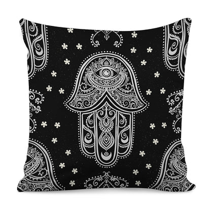 Black And White Hamsa Print Pillow Cover