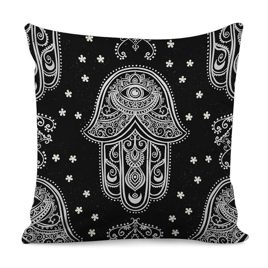 Black And White Hamsa Print Pillow Cover