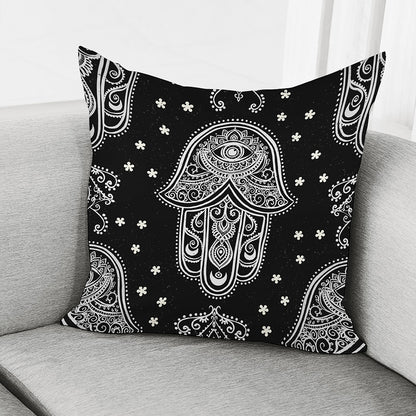 Black And White Hamsa Print Pillow Cover