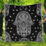 Black And White Hamsa Print Quilt