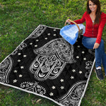 Black And White Hamsa Print Quilt
