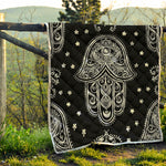 Black And White Hamsa Print Quilt