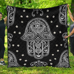 Black And White Hamsa Print Quilt