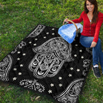 Black And White Hamsa Print Quilt