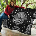 Black And White Hamsa Print Quilt