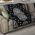 Black And White Hamsa Print Quilt
