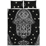 Black And White Hamsa Print Quilt Bed Set