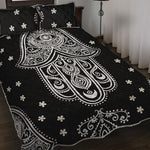Black And White Hamsa Print Quilt Bed Set