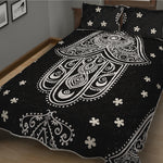 Black And White Hamsa Print Quilt Bed Set
