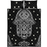 Black And White Hamsa Print Quilt Bed Set