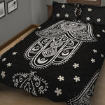 Black And White Hamsa Print Quilt Bed Set