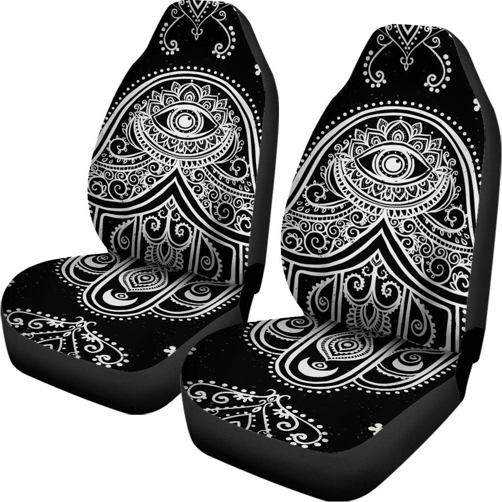 Black And White Hamsa Print Universal Fit Car Seat Covers