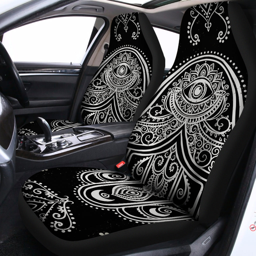 Black And White Hamsa Print Universal Fit Car Seat Covers