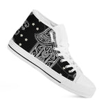 Black And White Hamsa Print White High Top Shoes
