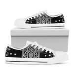 Black And White Hamsa Print White Low Top Shoes