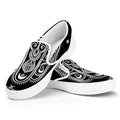 Black And White Hamsa Print White Slip On Sneakers