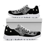 Black And White Hamsa Print White Sneakers