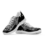 Black And White Hamsa Print White Sneakers