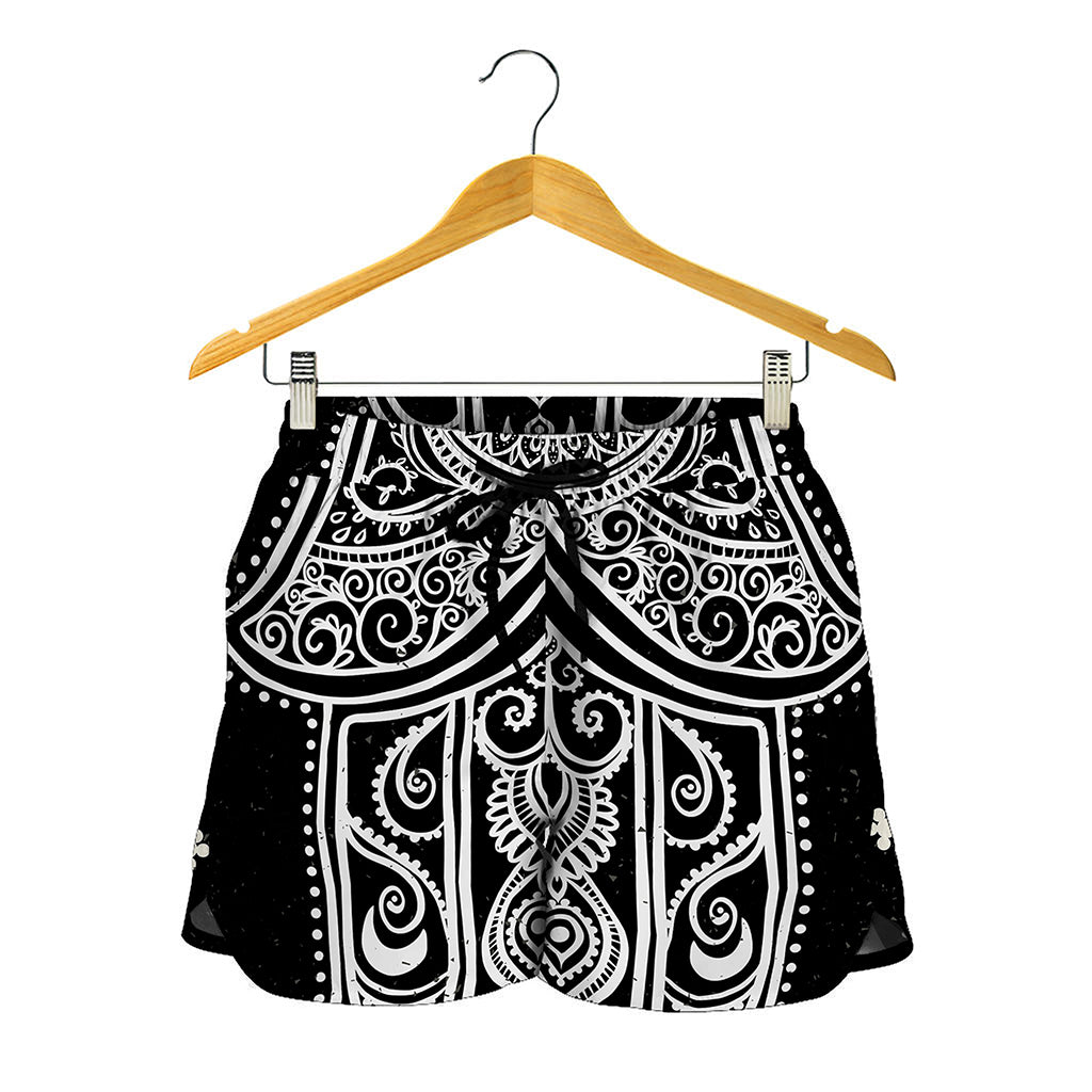 Black And White Hamsa Print Women's Shorts