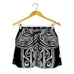 Black And White Hamsa Print Women's Shorts
